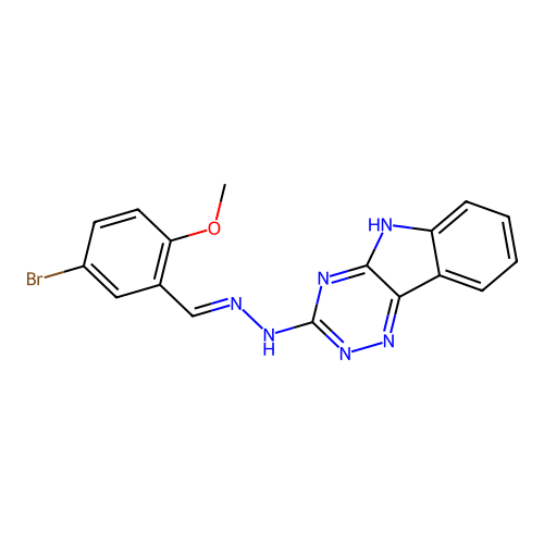 5-bromo-2-methoxybenzaldehyde 5H-[1,2,4]triazino[5,6-b]indol-3-ylhydrazone structure