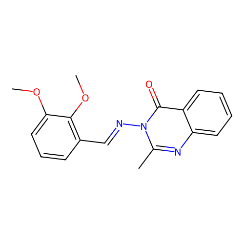 3-[(E)-(2,3-dimethoxyphenyl)methylideneamino]-2-methylquinazolin-4-one structure