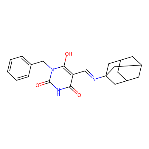 5-[(Adamantanylamino)methylene]-1-benzyl-1,3-dihydropyrimidine-2,4,6-trione structure