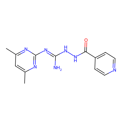 N-(4,6-dimethylpyrimidin-2-yl)-2-(pyridin-4-ylcarbonyl)hydrazinecarboximidamide structure