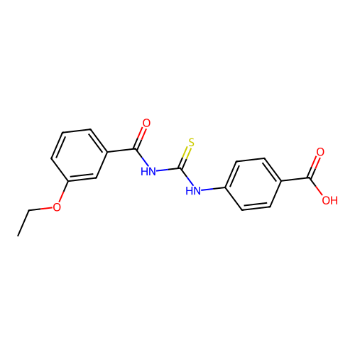 4-({[(3-Ethoxybenzoyl)amino]carbothioyl}amino)benzoic acid structure