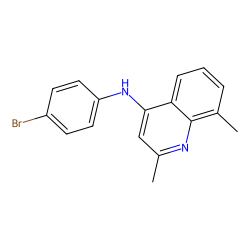 N-(4-bromophenyl)-2,8-dimethylquinolin-4-amine structure