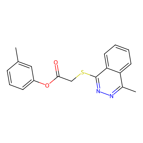 3-Methylphenyl [(4-methylphthalazin-1-yl)sulfanyl]acetate structure