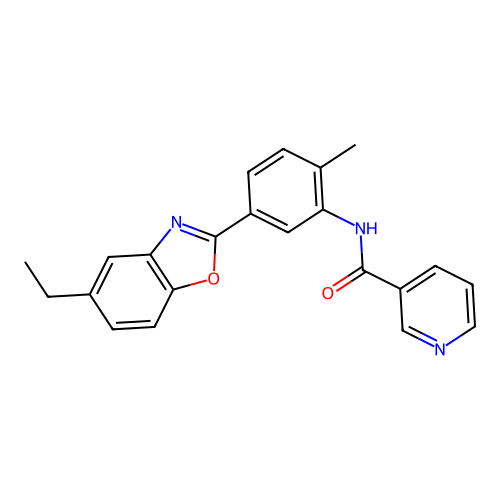 N-[5-(5-ethyl-1,3-benzoxazol-2-yl)-2-methylphenyl]pyridine-3-carboxamide structure