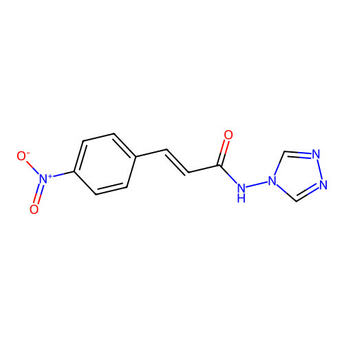 (2E)-3-(4-nitrophenyl)-N-(4H-1,2,4-triazol-4-yl)prop-2-enamide structure