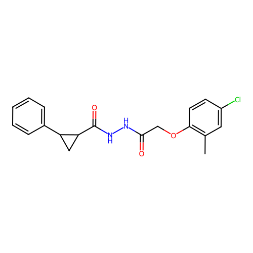 N'-[(4-chloro-2-methylphenoxy)acetyl]-2-phenylcyclopropanecarbohydrazide structure