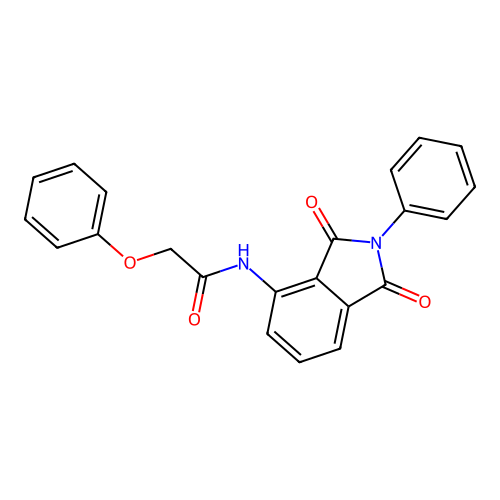 N-(1,3-dioxo-2-phenyl-2,3-dihydro-1H-isoindol-4-yl)-2-phenoxyacetamide structure
