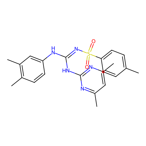 1-(3,4-dimethylphenyl)-3-(4,6-dimethylpyrimidin-2-yl)-2-(4-methylphenyl)sulfonylguanidine structure