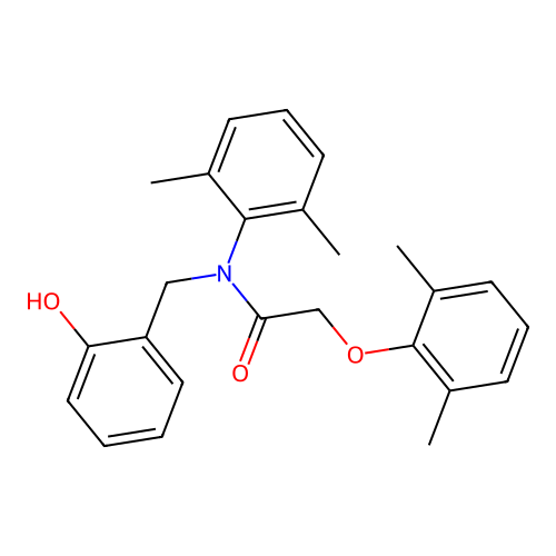 2-(2,6-dimethylphenoxy)-N-(2,6-dimethylphenyl)-N-(2-hydroxybenzyl)acetamide structure