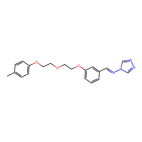 N-[(E)-(3-{2-[2-(4-methylphenoxy)ethoxy]ethoxy}phenyl)methylidene]-4H-1,2,4-triazol-4-amine structure