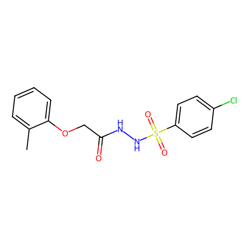 N'-[(4-chlorophenyl)sulfonyl]-2-(2-methylphenoxy)acetohydrazide structure