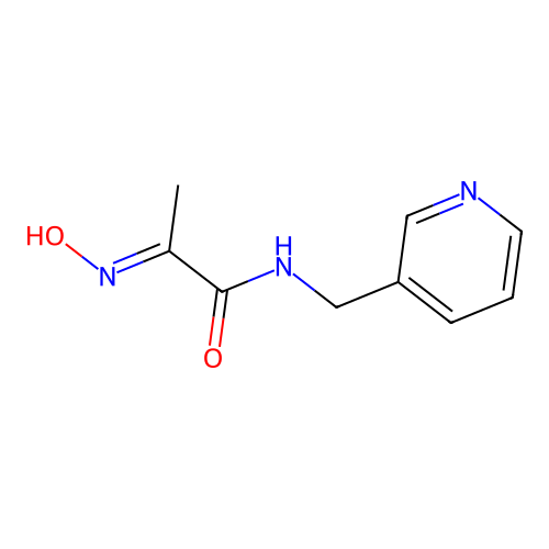 2-Hydroxyimino-N-pyridin-3-ylmethyl-propionamide structure