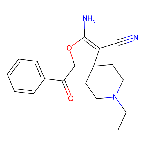 3-Amino-1-benzoyl-8-ethyl-2-oxa-8-azaspiro[4.5]dec-3-ene-4-carbonitrile structure
