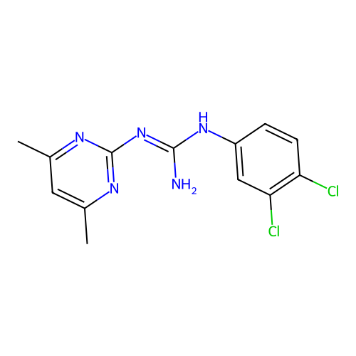 1-[3,4-Dichlorophenyl]-3-[4,6-dimethyl-2-pyrimidinyl]guanidine structure