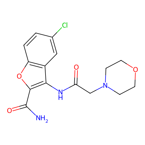 Benzofurane-2-carboxamide, 5-chloro-3-(4-morpholylacetylamino)- structure