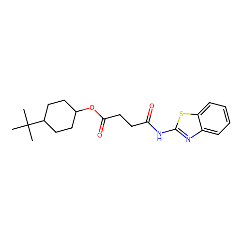 N-Benzothiazol-2-yl-succinamic acid 4-tert-butyl-cyclohexyl ester structure