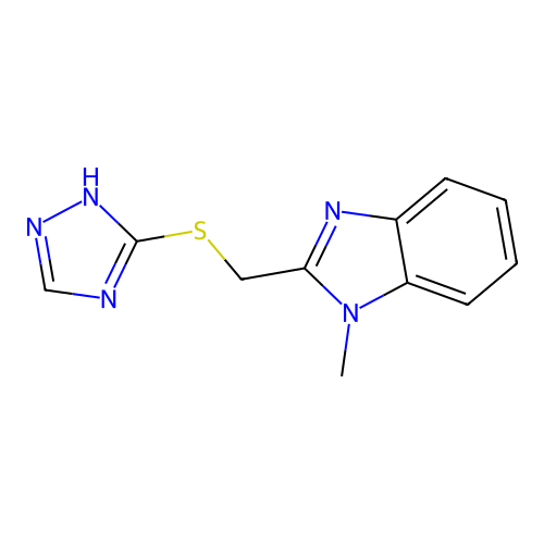 1-methyl-2-[(4H-1,2,4-triazol-3-ylsulfanyl)methyl]-1H-benzimidazole structure
