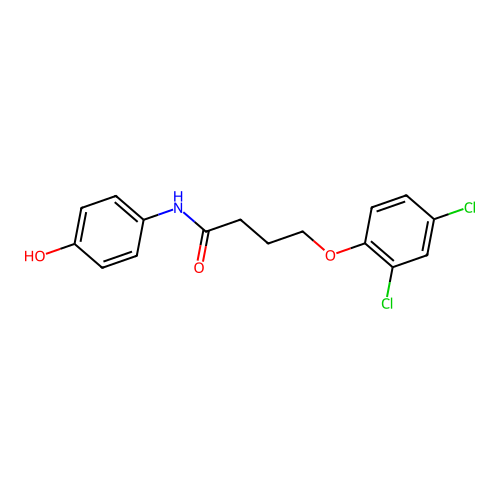 4-(2,4-dichlorophenoxy)-N-(4-hydroxyphenyl)butanamide structure