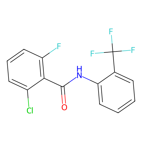 2-chloro-6-fluoro-N-[2-(trifluoromethyl)phenyl]benzamide structure
