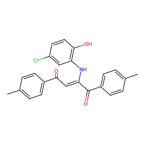 (2Z)-2-[(5-chloro-2-hydroxyphenyl)amino]-1,4-bis(4-methylphenyl)but-2-ene-1,4-dione structure