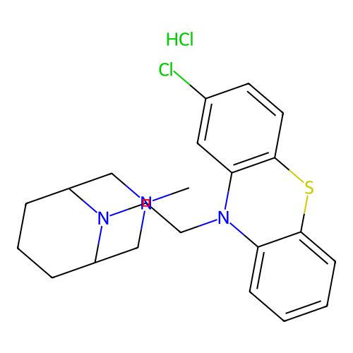 10H-Phenothiazine, 2-chloro-10-(2-(3-methyl-3,9-diazabicyclo(3.3.1)non-9-yl)ethyl)-, monohydrochloride, hydrate structure
