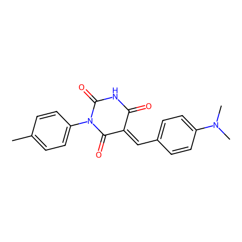 (5E)-5-[4-(dimethylamino)benzylidene]-1-(4-methylphenyl)pyrimidine-2,4,6(1H,3H,5H)-trione structure