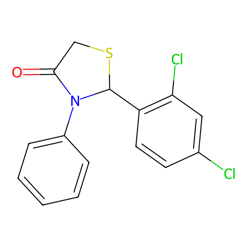 2-(2,4-Dichlorophenyl)-3-phenyl-1,3-thiazolidin-4-one structure