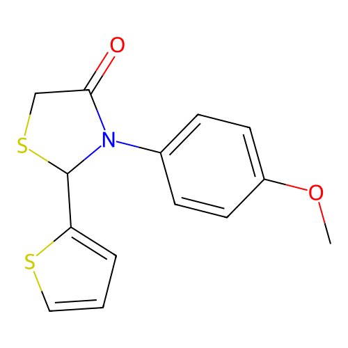 3-(4-Methoxyphenyl)-2-(thiophen-2-yl)-1,3-thiazolidin-4-one structure