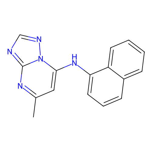 5-methyl-N-(naphthalen-1-yl)-[1,2,4]triazolo[1,5-a]pyrimidin-7-amine structure