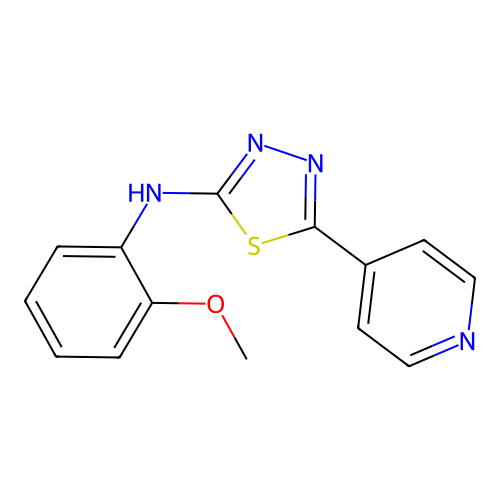 N-(2-methoxyphenyl)-5-(pyridin-4-yl)-1,3,4-thiadiazol-2-amine structure