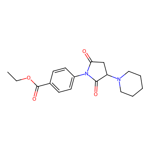 Ethyl 4-[2,5-dioxo-3-(piperidin-1-yl)pyrrolidin-1-yl]benzoate structure