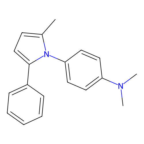 N,N-dimethyl-4-(2-methyl-5-phenyl-1H-pyrrol-1-yl)aniline structure