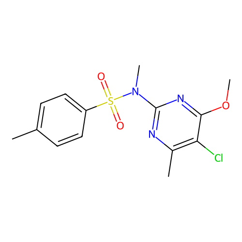 N-(5-chloro-4-methoxy-6-methylpyrimidin-2-yl)-N,4-dimethylbenzenesulfonamide structure