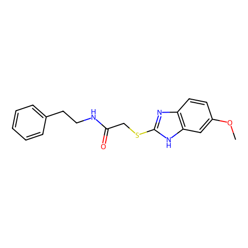 2-(5-Methoxy-1H-benzoimidazol-2-ylsulfanyl)-N-phenethyl-acetamide structure