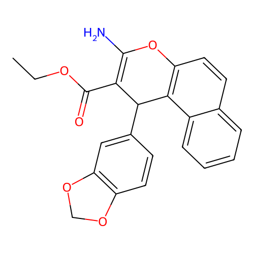 Ethyl 3-amino-1-(1,3-benzodioxol-5-yl)-1H-benzo[f]chromene-2-carboxylate structure