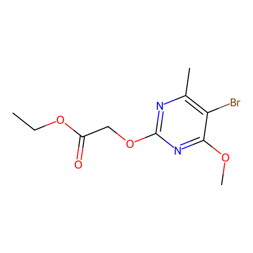 (5-Bromo-4-methoxy-6-methyl-pyrimidin-2-yloxy)-acetic acid ethyl ester structure