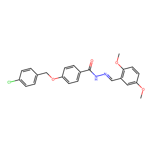 4-((4-Chlorobenzyl)oxy)-N'-(2,5-dimethoxybenzylidene)benzohydrazide structure