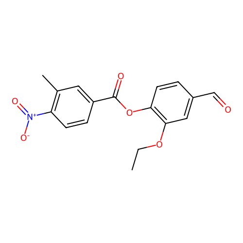 2-Ethoxy-4-formylphenyl 3-methyl-4-nitrobenzoate structure