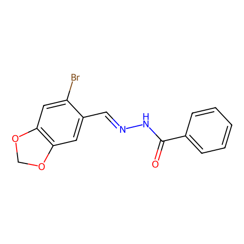 N-[(6-bromo-1,3-benzodioxol-5-yl)methylideneamino]benzamide structure