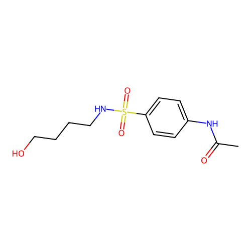 N-{4-[(4-hydroxybutyl)sulfamoyl]phenyl}acetamide structure