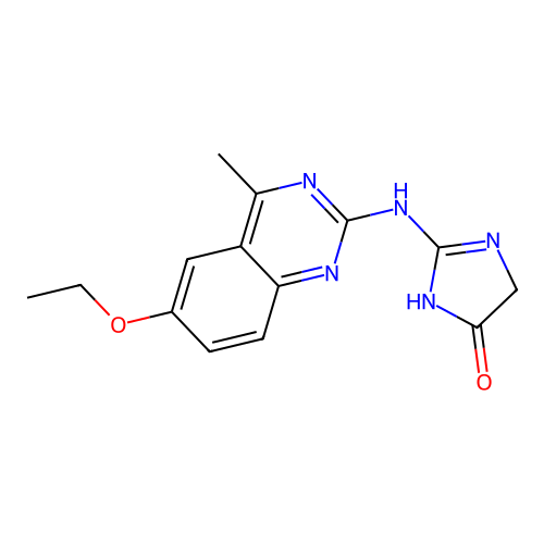2-((6-ethoxy-4-methylquinazolin-2-yl)amino)-1H-imidazol-5(4H)-one structure