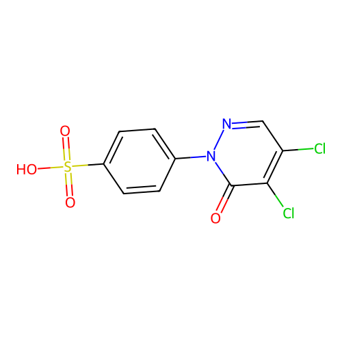 4-(4,5-Dichloro-6-oxo-1,6-dihydropyridazin-1-yl)benzene-1-sulfonic acid structure