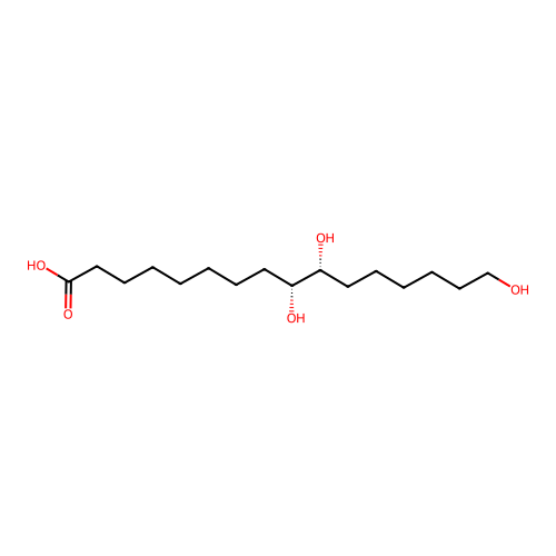 Rel-(+)-(9R,10R)-9,10,16-Trihydroxyhexadecanoic acid structure