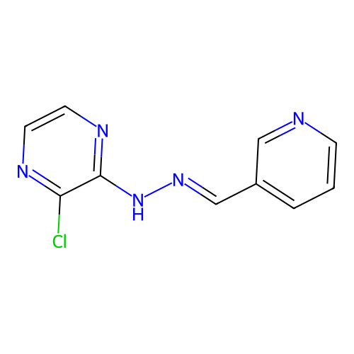 3-chloro-N-(pyridin-3-ylmethylideneamino)pyrazin-2-amine structure