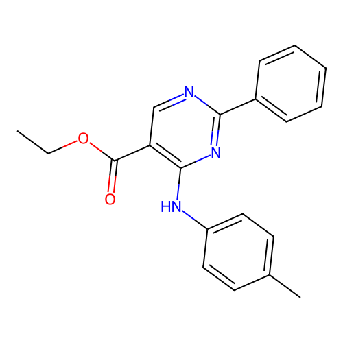 Ethyl 4-[(4-methylphenyl)amino]-2-phenylpyrimidine-5-carboxylate structure