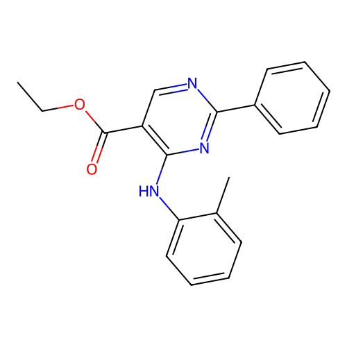 Ethyl 4-[(2-methylphenyl)amino]-2-phenylpyrimidine-5-carboxylate structure