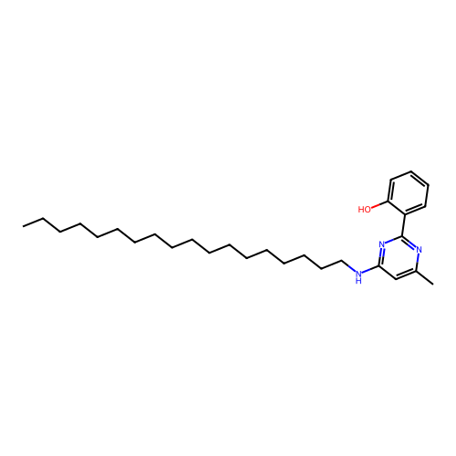 2-(4-Methyl-6-(octadecylamino)pyrimidin-2-yl)phenol structure