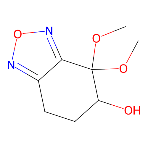 5-Hydroxy-4,4-dimethoxy-4,5,6,7-tetrahydrobenzofurazan structure