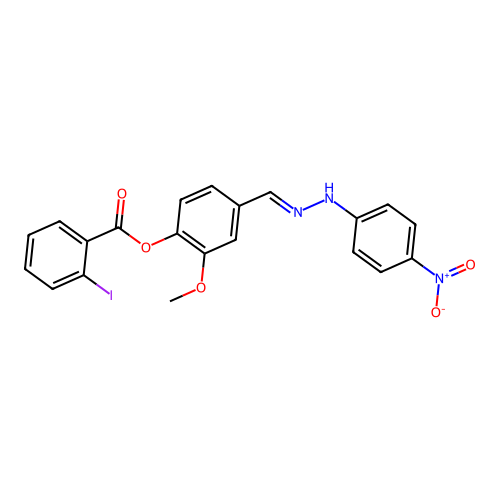 4-(2-{4-Nitrophenyl}carbohydrazonoyl)-2-methoxyphenyl 2-iodobenzoate structure