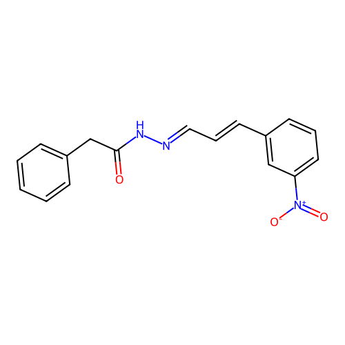 Phenyl-acetic acid [3-(3-nitro-phenyl)-allylidene]-hydrazide structure